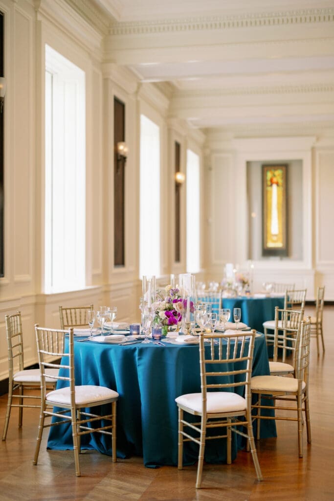 reception room decor for chicago history museum wedding