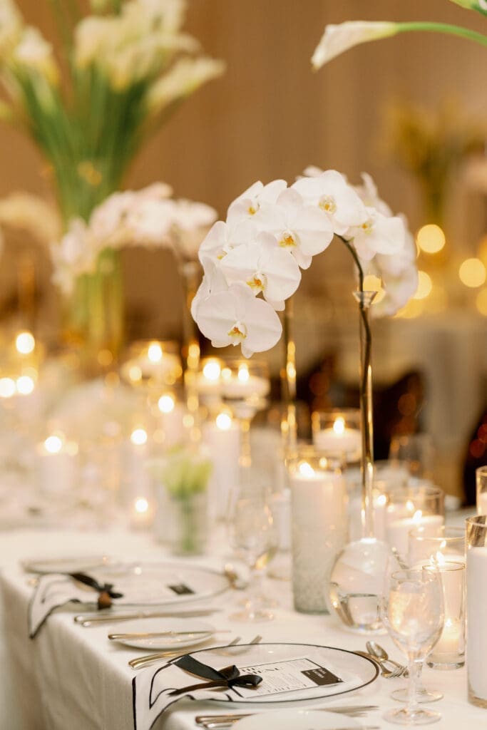 reception table decor for four seasons austin wedding