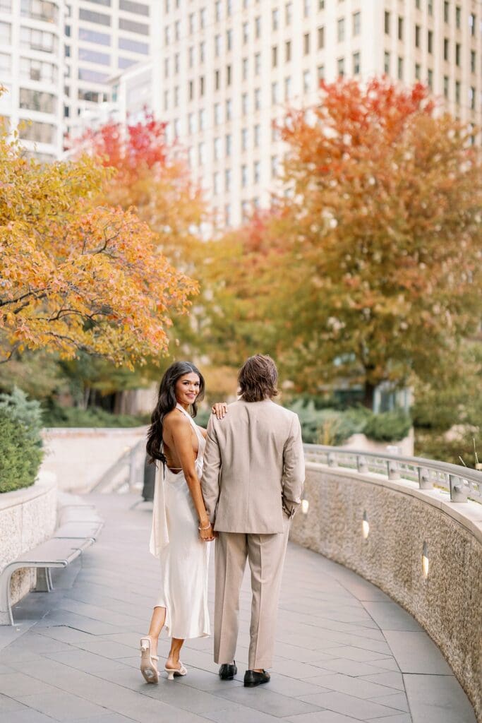 chicago engagement photos at riverwalk