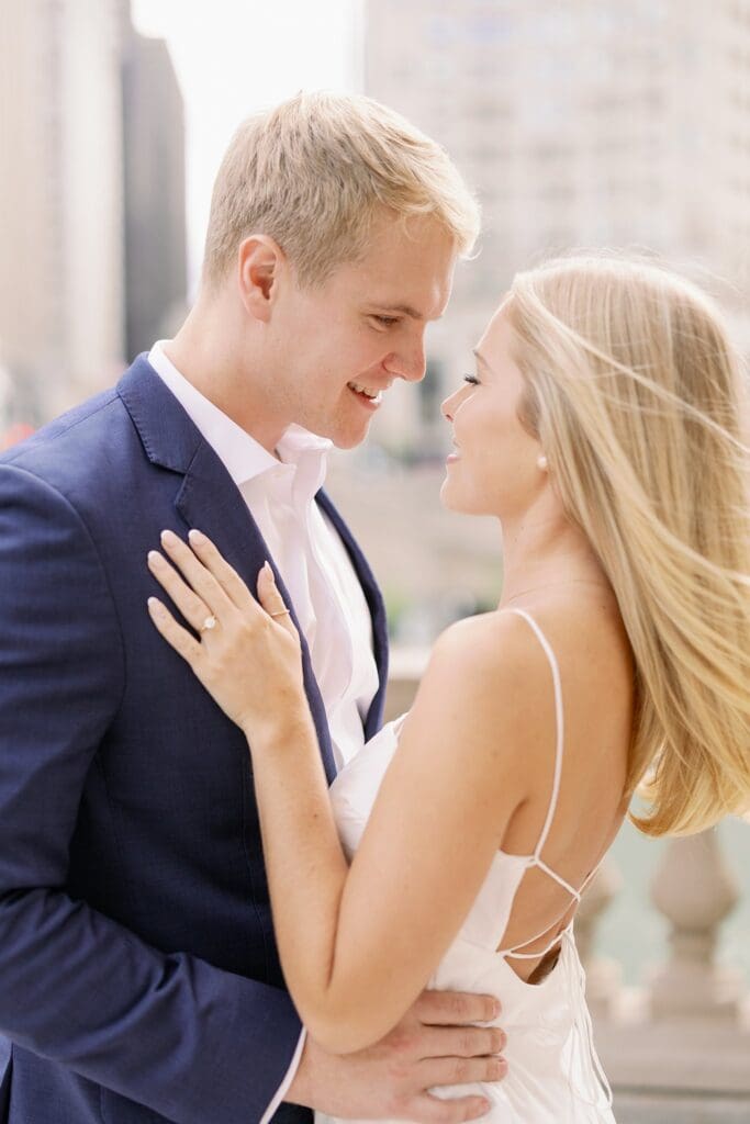 Chicago Engagement Photos at Wrigley Building