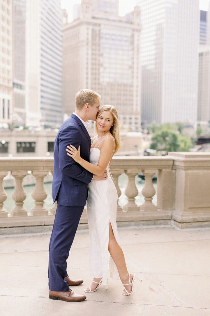 Chicago Engagement Photos at Wrigley Building