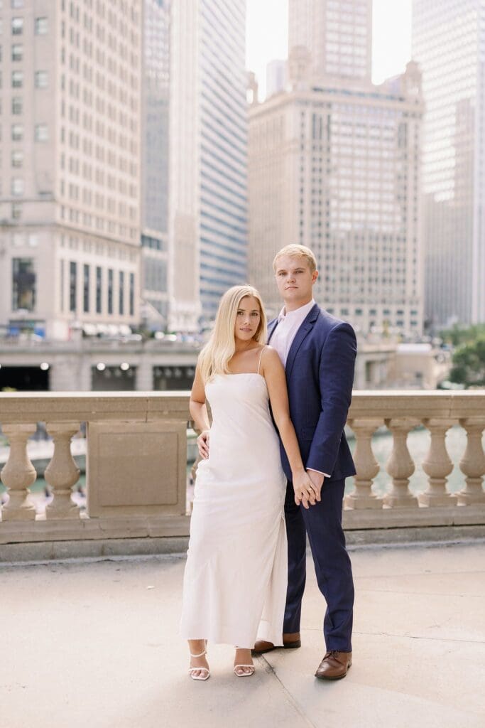 Chicago Engagement Photos at Wrigley Building