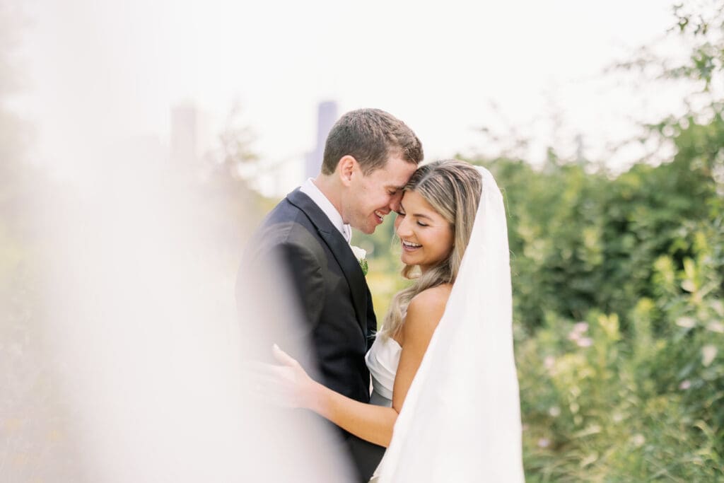 Portrait of bride and groom for cafe brauer wedding
