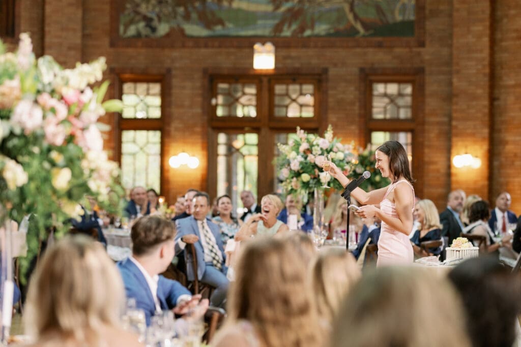 wedding toast at cafe brauer
