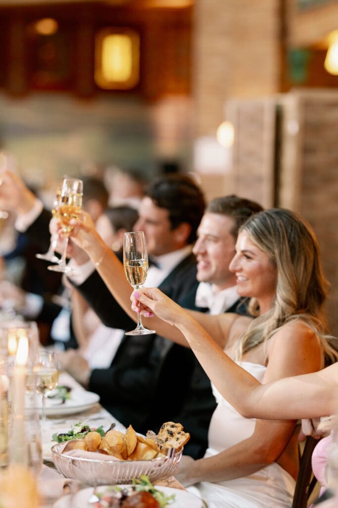 wedding toast at cafe brauer