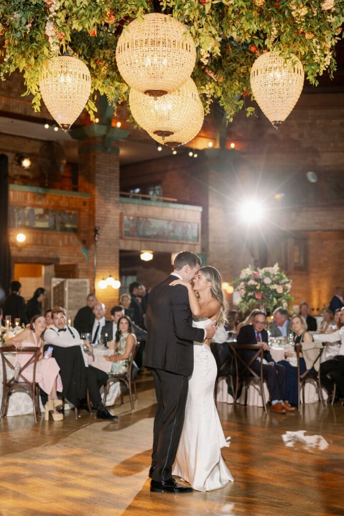 couple shares first dance at cafe brauer