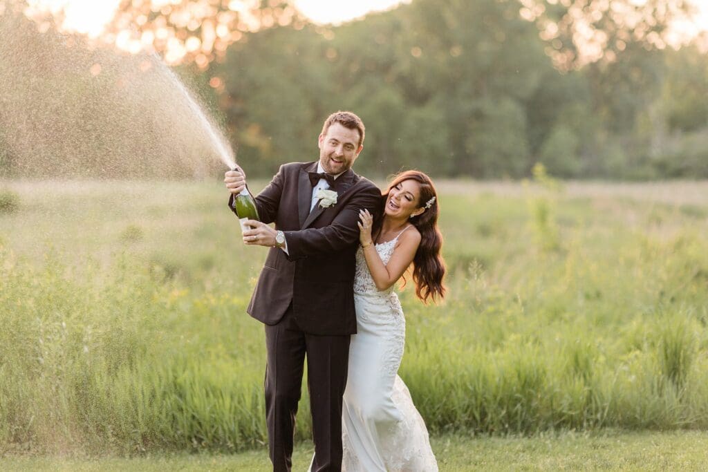 champagne spray at montebello estate