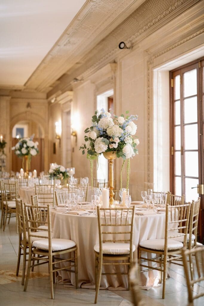 wedding centerpiece at The armour house lake forest
