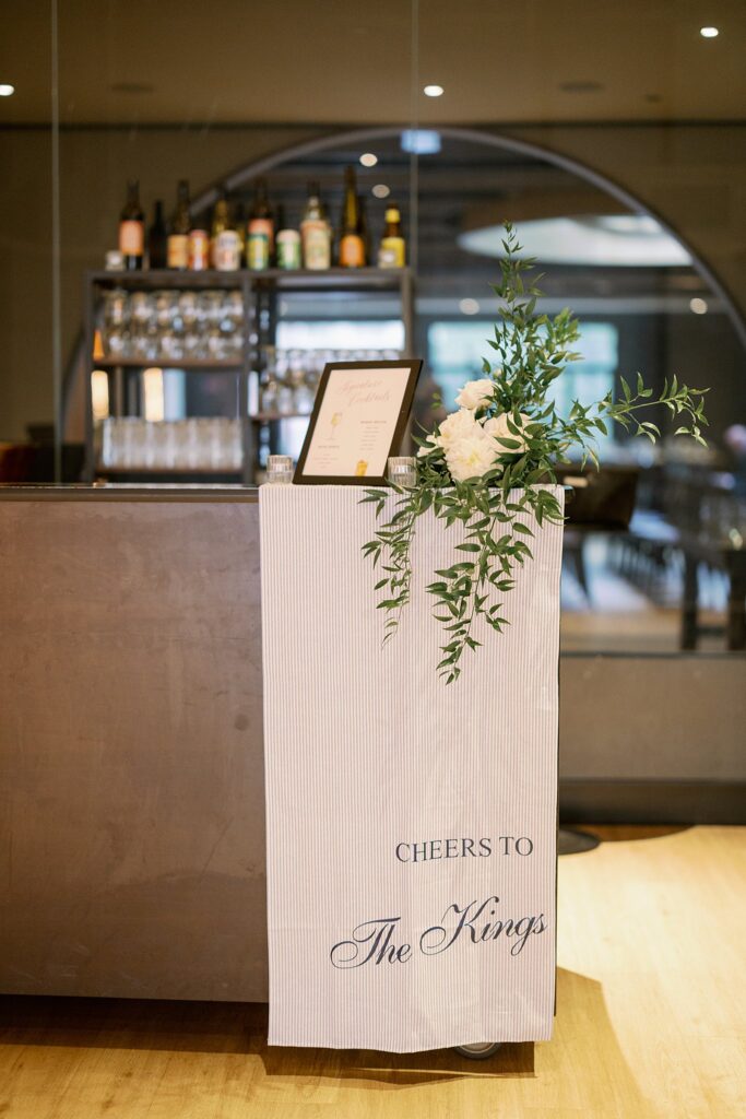 bar decorations at chicago winery wedding