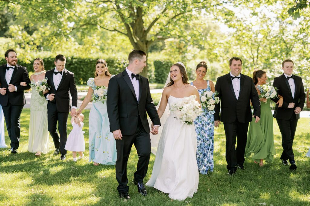 wedding party walking for stonebridge country club wedding