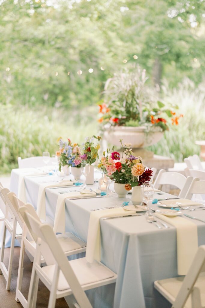 reception decor and florals for the grove redfield estate wedding