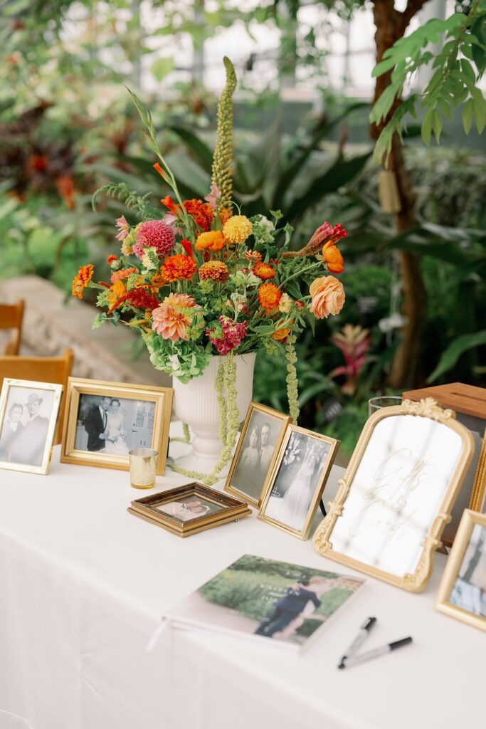decoration display at Garfield Park Conservatory Wedding