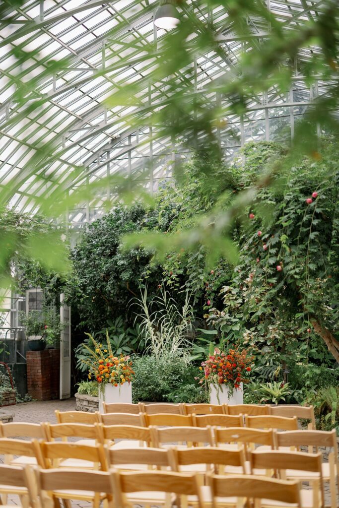 ceremony decorations at Garfield Park Conservatory Wedding