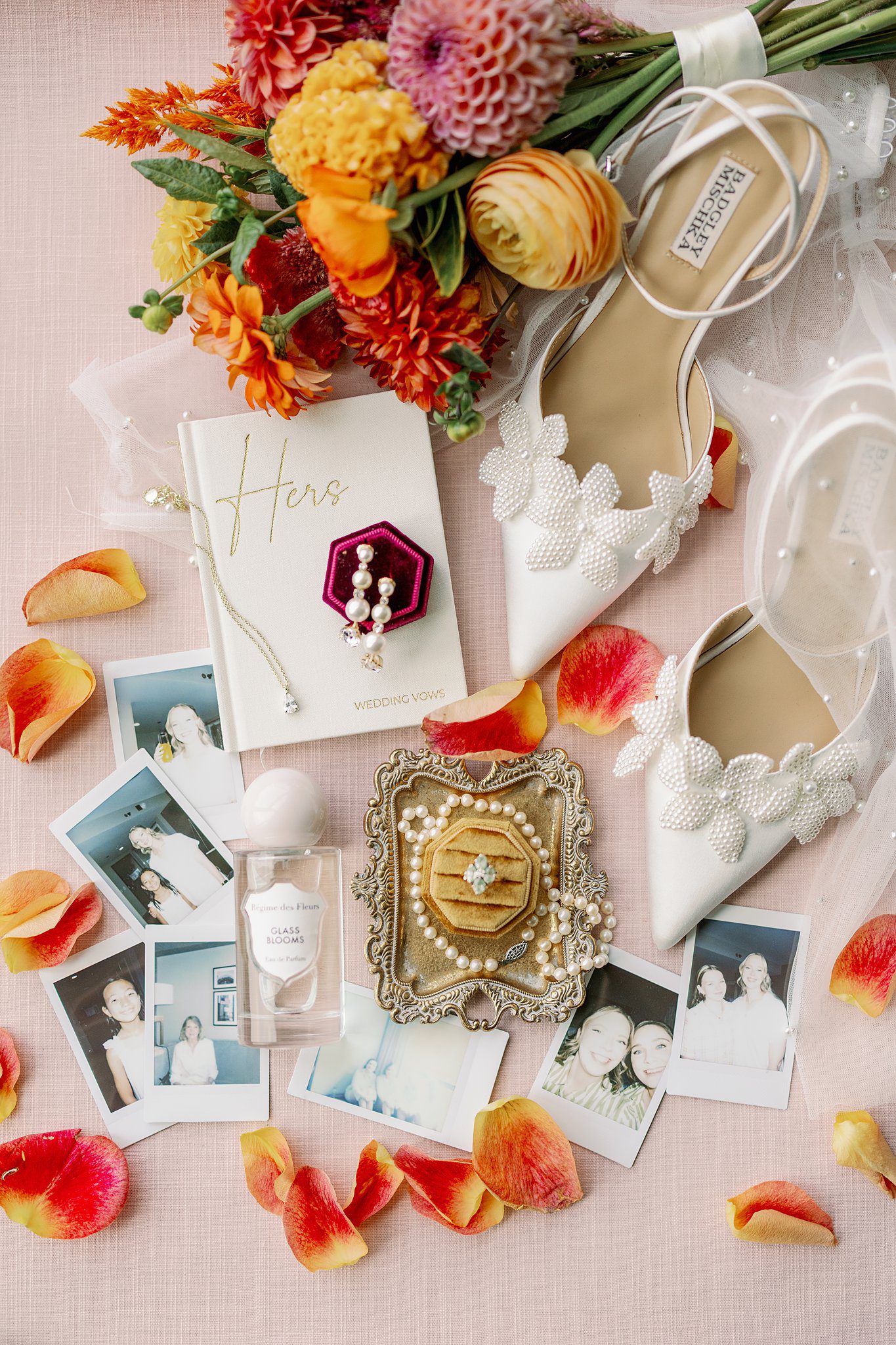 bridal details photographed before Garfield Park Conservatory Wedding