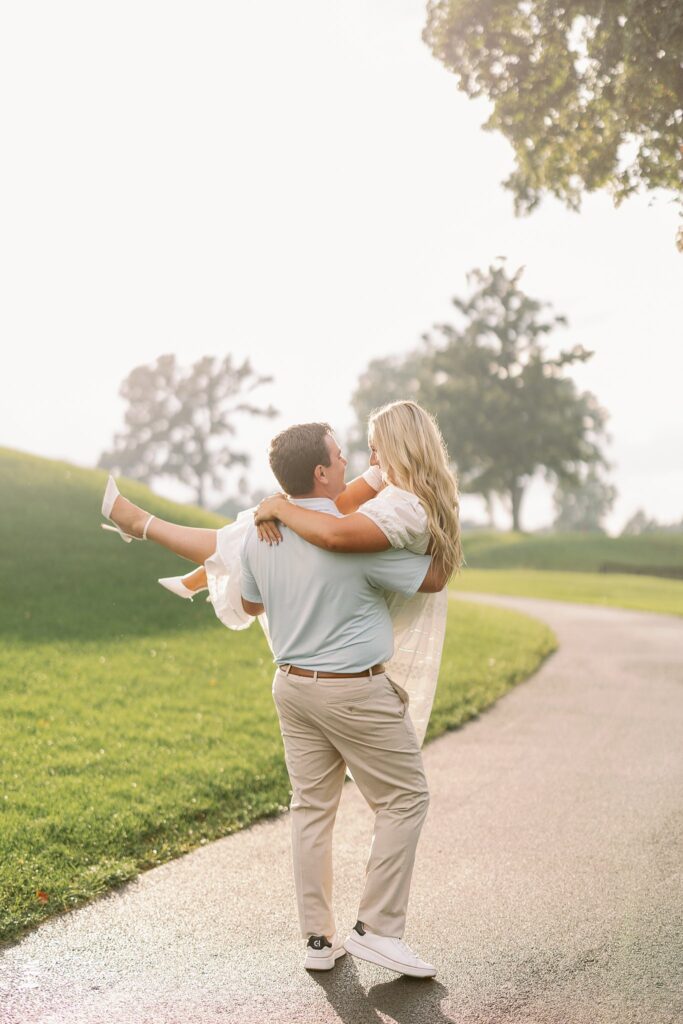 Couple posed at Medinah Country Club Engagement Photos