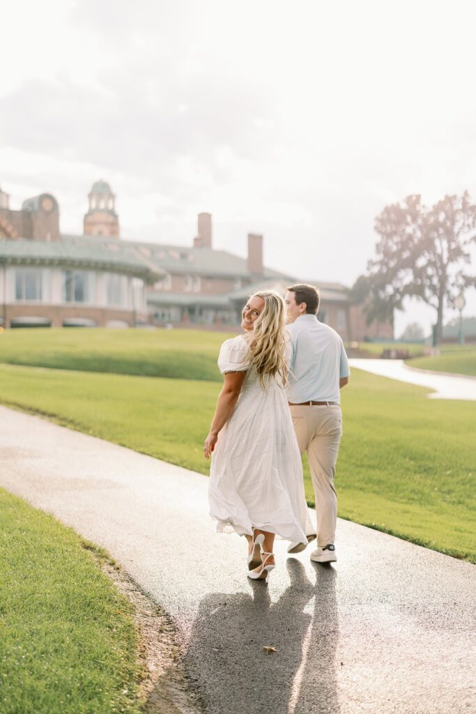 Couple posed at Medinah Country Club Engagement Photos